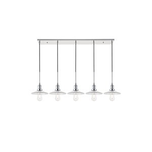 Living District Waltz 5 Light Chrome Pendant
