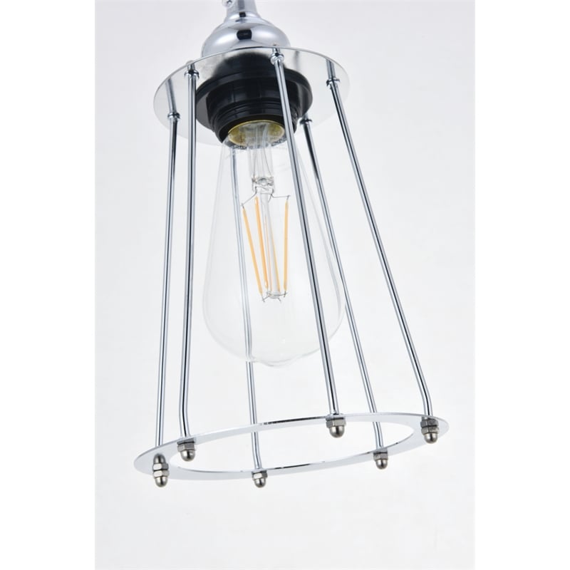Living District Auspice 3 Light Chrome Pendant