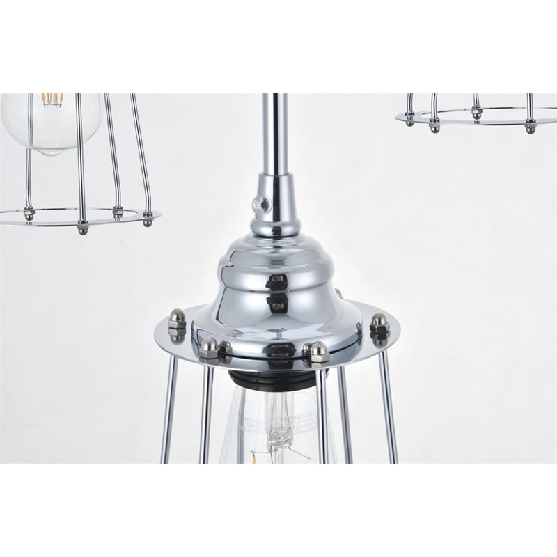 Living District Auspice 3 Light Chrome Pendant