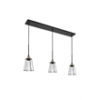 Living District Auspice 3 Light Brass and Black Pendant