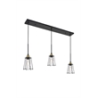 Living District Auspice 3 Light Brass and Black Pendant