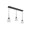 Living District Auspice 3 Light Brass and Black Pendant
