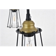 Living District Auspice 3 Light Brass and Black Pendant