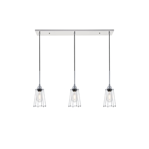 Living District Auspice 3 Light Chrome Pendant