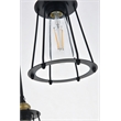 Living District Auspice 5 Light Brass and Black Pendant