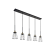 Living District Auspice 5 Light Brass and Black Pendant