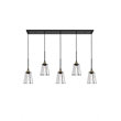 Living District Auspice 5 Light Brass and Black Pendant