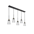 Living District Auspice 5 Light Brass and Black Pendant