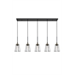 Living District Auspice 5 Light Brass and Black Pendant
