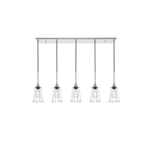 Living District Auspice 5 Light Chrome Pendant