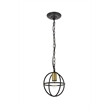 Living District Octavia 1 Light Brass and Dark Brown Pendant