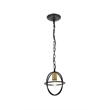 Living District Octavia 1 Light Brass and Dark Brown Pendant