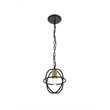 Living District Octavia 1 Light Brass and Dark Brown Pendant
