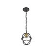 Living District Octavia 1 Light Brass and Dark Brown Pendant
