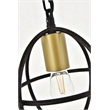 Living District Octavia 1 Light Brass and Dark Brown Pendant