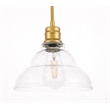 Living District Gil 1 Light Brass and Clear Seeded Glass Pendant
