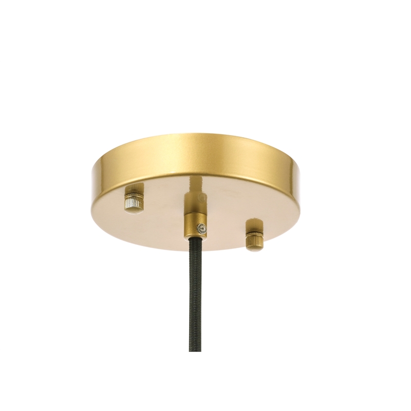 Living District Gil 1 Light Brass and Clear Seeded Glass Pendant