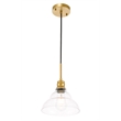 Living District Gil 1 Light Brass and Clear Seeded Glass Pendant