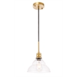 Living District Gil 1 Light Brass and Clear Seeded Glass Pendant