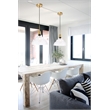 Living District Gil 1 Light Brass and Clear Seeded Glass Pendant