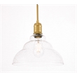 Living District Gil 1 Light Brass and Clear Seeded Glass Pendant