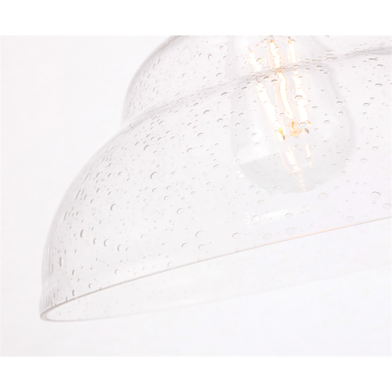 Living District Gil 1 Light Brass and Clear Seeded Glass Pendant