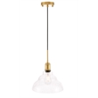 Living District Gil 1 Light Brass and Clear Seeded Glass Pendant