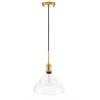 Living District Gil 1 Light Brass and Clear Seeded Glass Pendant