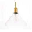 Living District Gil 1 Light Brass and Clear Seeded Glass Pendant