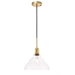 Living District Gil 1 Light Brass and Clear Seeded Glass Pendant