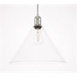 Living District Hugh 1 Light Chrome and Clear Glass Pendant