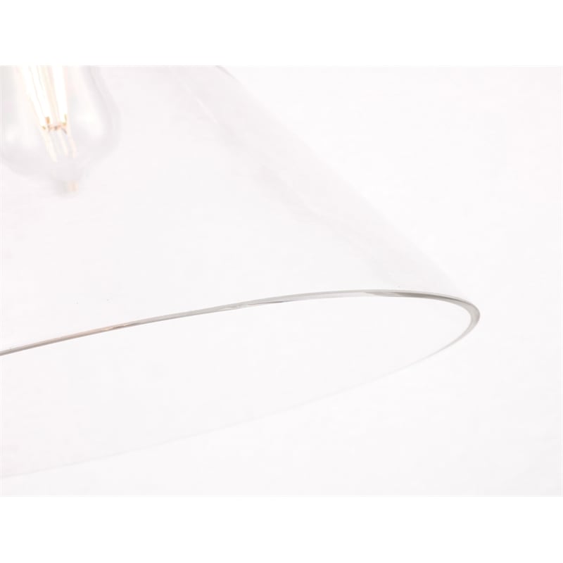 Living District Hugh 1 Light Chrome and Clear Glass Pendant