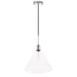 Living District Hugh 1 Light Chrome and Clear Glass Pendant