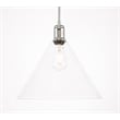 Living District Hugh 1 Light Chrome and Clear Glass Pendant