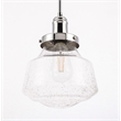 Living District Lyle 1 Light Chrome and Clear Seeded Glass Pendant