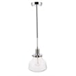 Living District Lyle 1 Light Chrome and Clear Seeded Glass Pendant