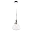 Living District Lyle 1 Light Chrome and Clear Seeded Glass Pendant
