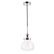 Living District Lyle 1 Light Chrome and Clear Seeded Glass Pendant