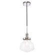 Living District Lyle 1 Light Chrome and Clear Seeded Glass Pendant