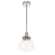 Living District Lyle 1 Light Chrome and Clear Seeded Glass Pendant