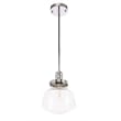Living District Lyle 1 Light Chrome and Clear Seeded Glass Pendant
