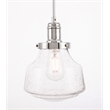 Living District Lyle 1 Light Chrome and Clear Seeded Glass Pendant