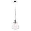 Living District Lyle 1 Light Chrome and Clear Seeded Glass Pendant