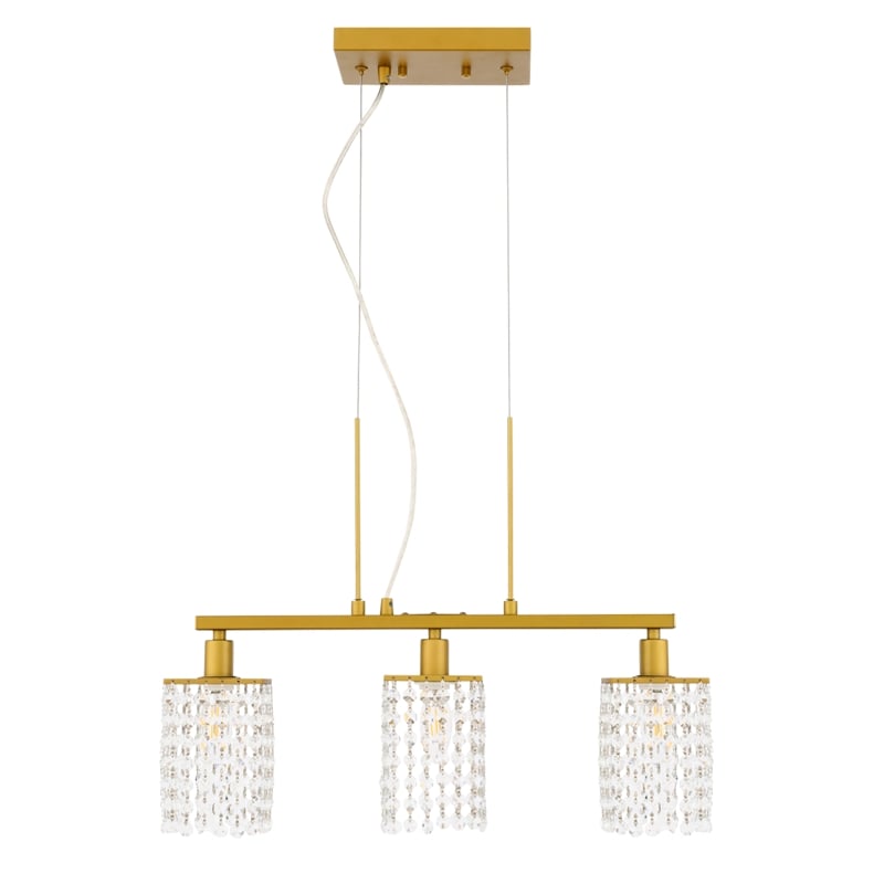 Living District Taylor 3 Light Brass Pendant