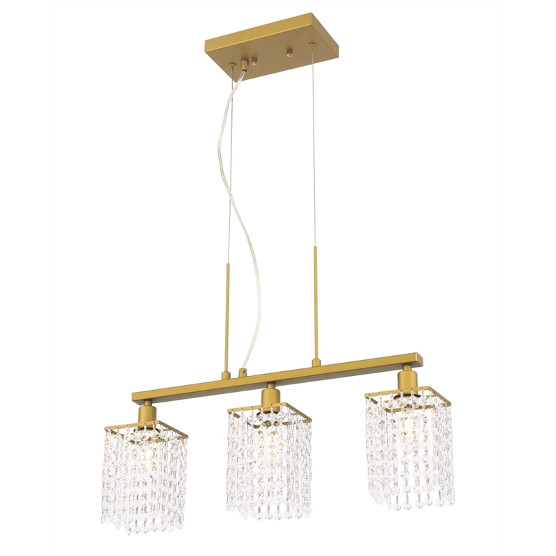 Living District Taylor 3 Light Brass Pendant