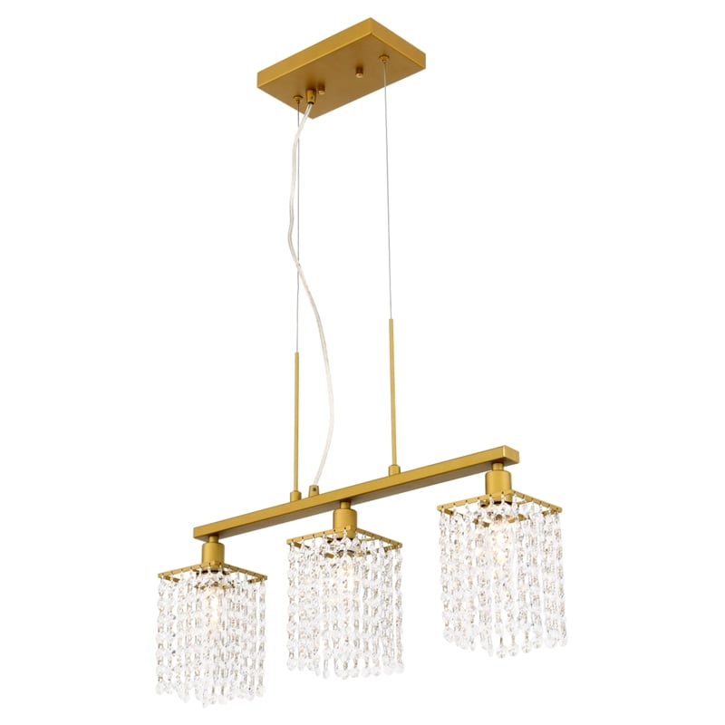 Living District Taylor 3 Light Brass Pendant