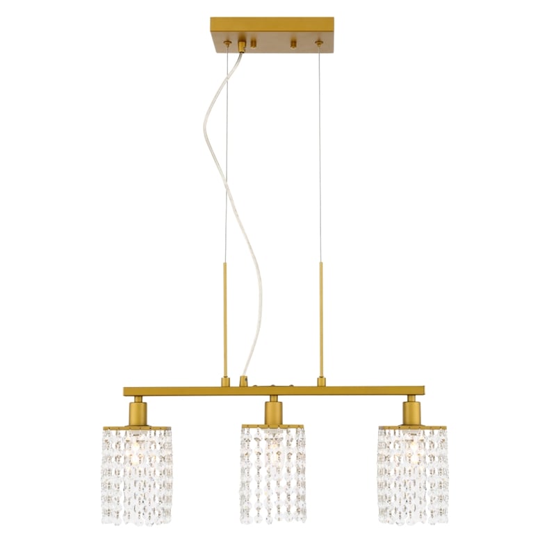 Living District Taylor 3 Light Brass Pendant