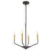 Living District Enzo 4 Light Black and Brass Pendant