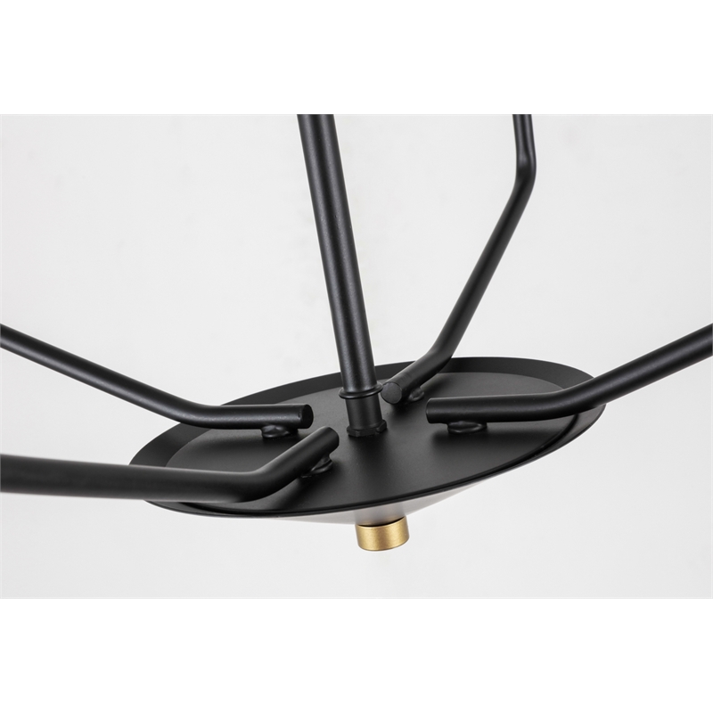 Living District Enzo 4 Light Black and Brass Pendant