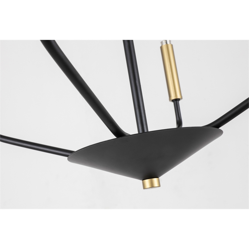 Living District Enzo 4 Light Black and Brass Pendant